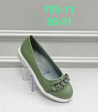 Туфли для девочек, арт. 793-11, р. 26-31 (п. 27-30), зеленый, иск.кожа, "MEITESI"