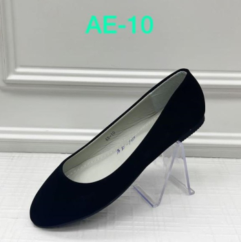 Балетки женские, арт. AE-10, р. 35-40 (р. 37, 38 п), черный, иск.замша, "MEITESI"