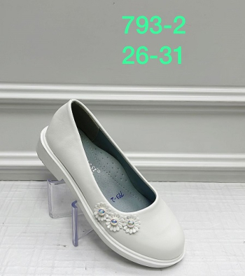 Туфли для девочек, арт. 793-2, р. 26-31 (п. 27-30), белый, иск.кожа, "MEITESI"