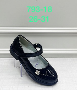 Туфли для девочек, арт. 793-18, р. 26-31 (п. 27-30), черный, иск.кожа, "MEITESI"